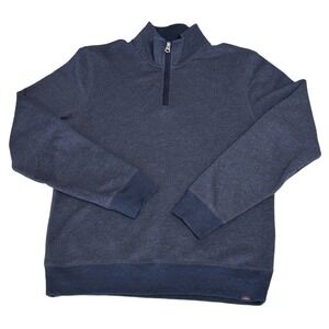 Faherty‎ Men's 1/4 Zip Blue Pullover Sweater Sz M Fleece Inside